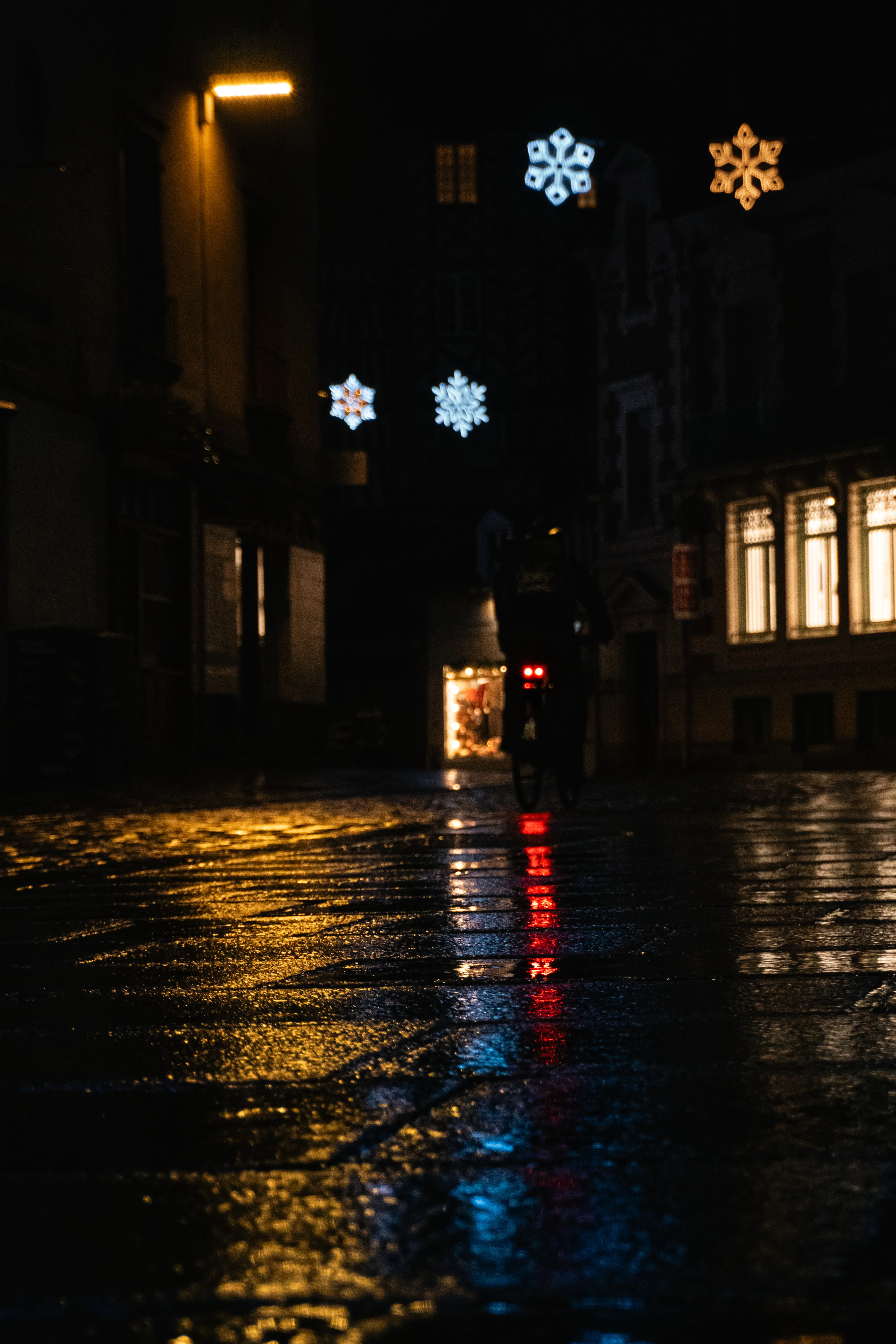 Night street reflection